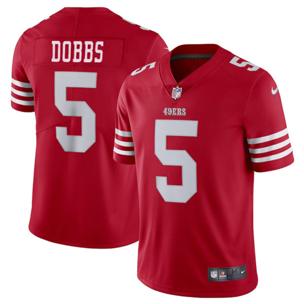 San Francisco 49ers #5 Josh Dobbs Red Vapor Untouchable Limited Stitched Jersey - Zenithce