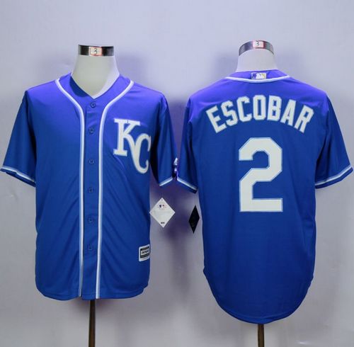 Royals #2 Alcides Escobar Blue Alternate 2 New Cool Base Stitched Jersey - Zenithce
