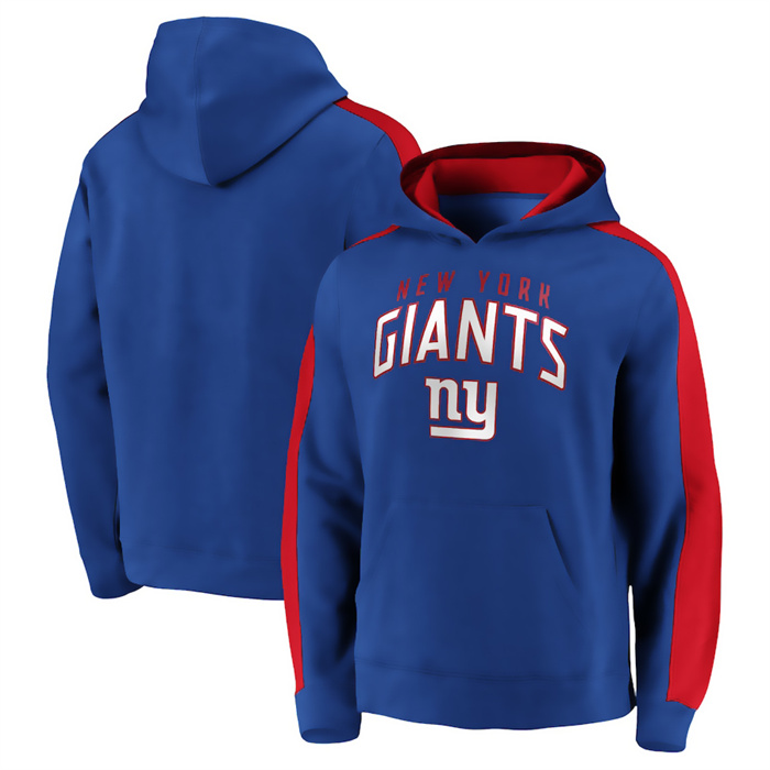 New York Giants Royal Game Time Arch Pullover Hoodie - Zenithce
