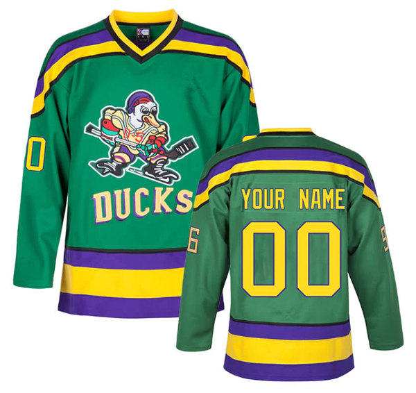 The Mighty Ducks Custom Green Stitched Jersey - Zenithce