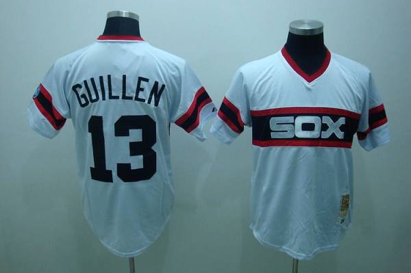 Mitchell And Ness White Sox #13 Ozzie Guillen Stitched White Throwback Jersey - Zenithce