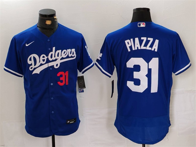 Los Angeles Dodgers #31 Mike Piazza Blue Flex Base Stitched Jersey - Zenithce