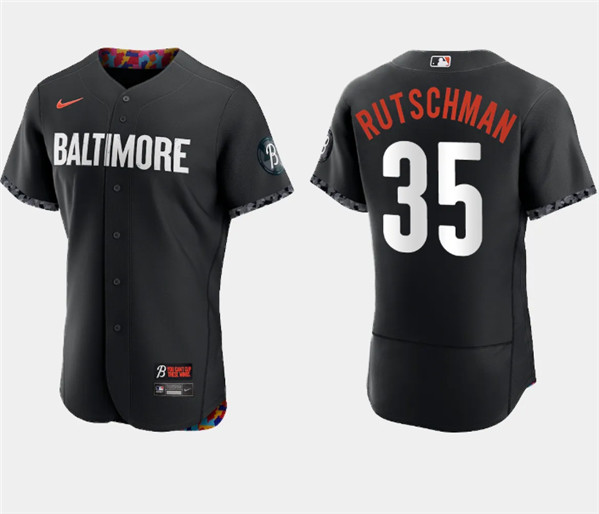 Baltimore Orioles #35 Adley Rutschman Black 2023 City Connect Flex Base Stitched Jersey - Zenithce