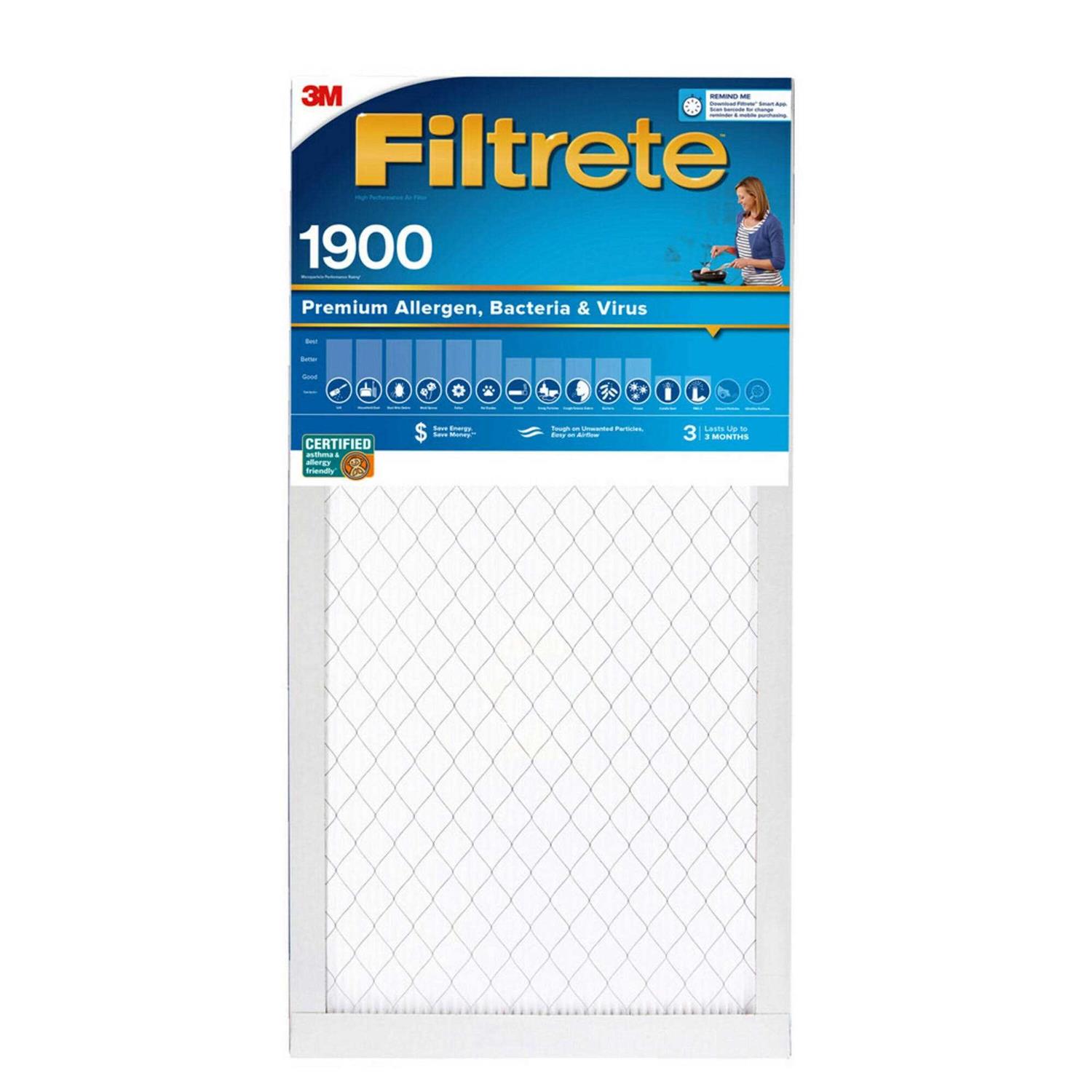 Filtrete Premium Allergen Bacteria & Virus Air Filter 1900 MPR - Zenithce