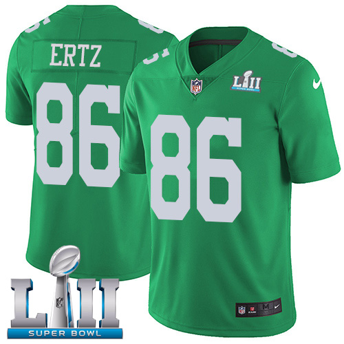 Philadelphia Eagles #86 Zach Ertz Green Super Bowl LII Bound Patch Game Event Stitched Jersey - Zenithce