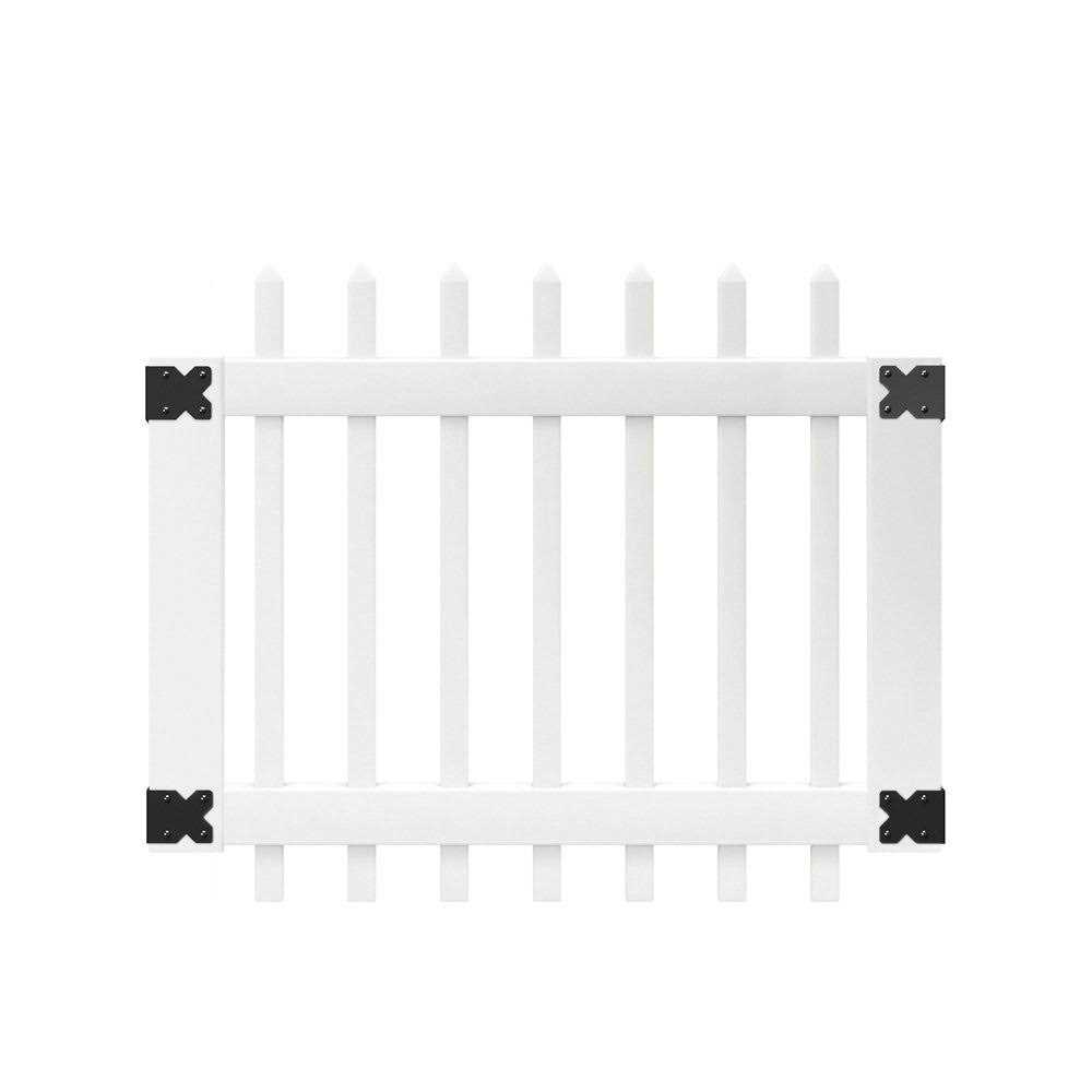 Outdoor Essentials Lewiston 6-ft H x 6-ft W White Vinyl Lattice-Top Fence Panel - Zenithce