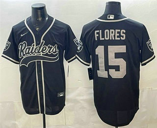 Las Vegas Raiders #15 Tom Flores Black Cool Base Stitched Jersey - Zenithce