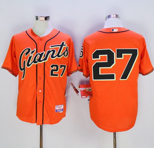 Giants #27 Juan Marichal Orange Cool Base Stitched Jersey - Zenithce