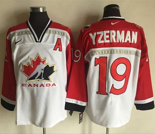 Team CA. #19 Steve Yzerman White Red Nike Throwback Stitched Jersey - Zenithce