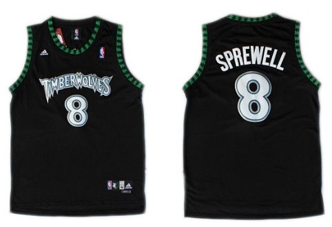 Minnesota Timberwolves #8 Latrell Sprewell Black Swingman Jersey - Zenithce