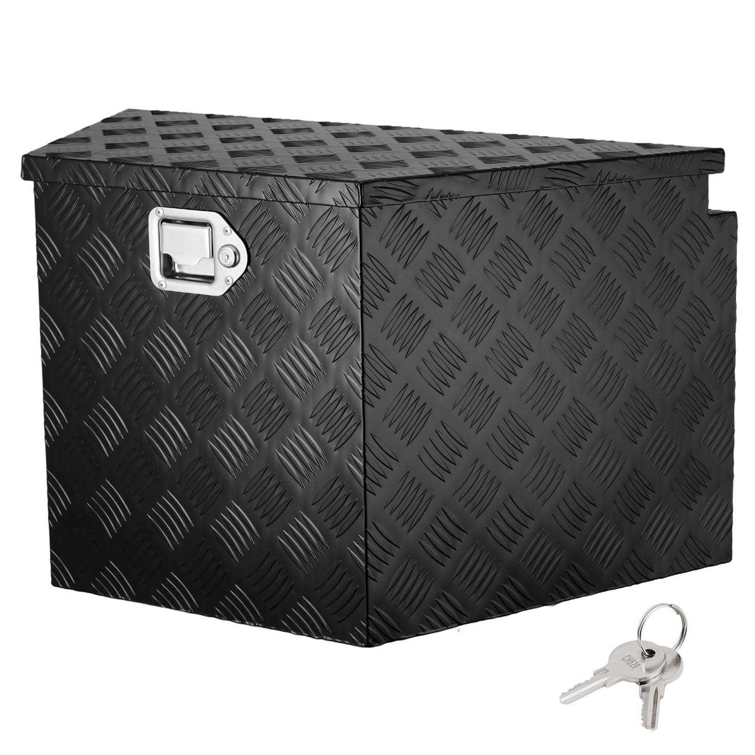 VEVOR Trailer Tongue Box, Aluminum Alloy Diamond Plate Tongue Box Tool Chest, Heavy Duty Trailer Box Storage with Lock and Keys - Zenithce