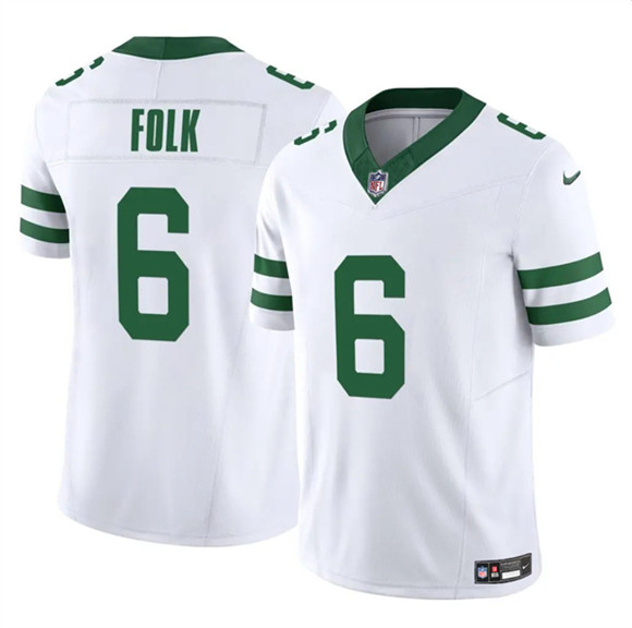 New York Jets #6 Nick Folk White 2025 F.U.S.E. Vapor Untouchable Limited Stitched Jersey - Zenithce