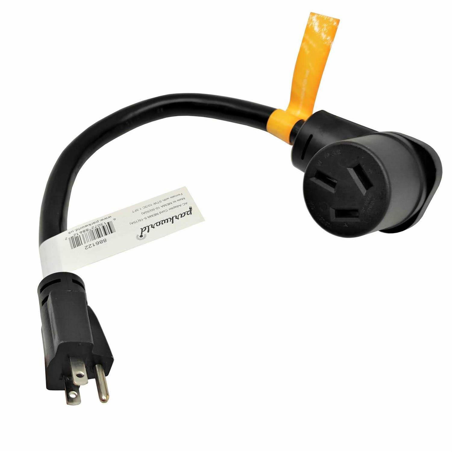 Parkworld 886115 Combiner Household 5-15 Plug to Generator Twist Lock L14-30 Receptacle Y Adapter Cord - Zenithce