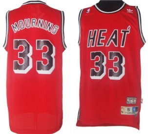 Miami Heat #33 Alonzo Mourning Red Swingman Throwback Jersey - Zenithce