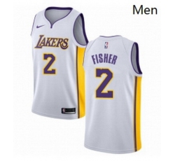 Los Angeles Lakers 2 Derek Fisher Swingman White Jersey Association Edition - Zenithce