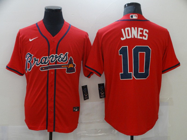 Atlanta Braves #10 Chipper Jones Red Stitched Jersey - Zenithce