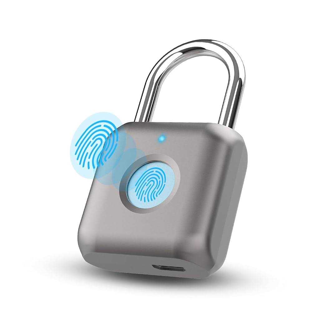 Pothunder Fingerprint Padlock Smart Padlock Locker Lock Biometric Metal Keyless - Zenithce