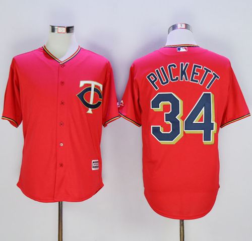 Twins #34 Kirby Puckett Red New Cool Base Stitched Jersey - Zenithce