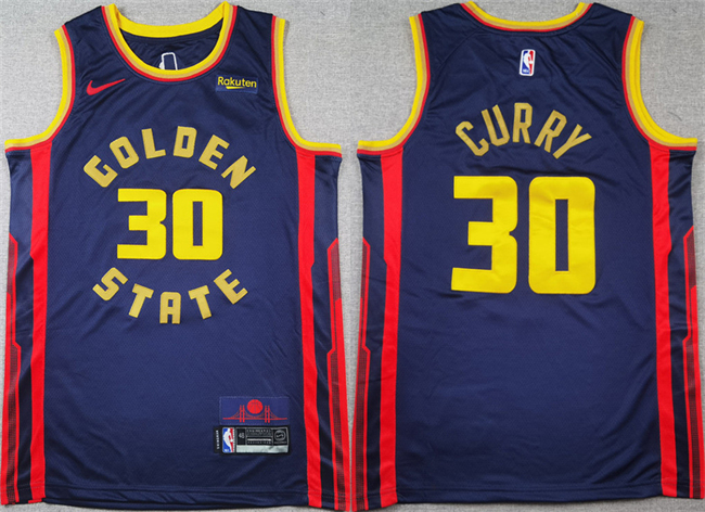 Golden State Warriors #30 Stephen Curry Navy 2024-25 City Edition Stitched Jersey - Zenithce