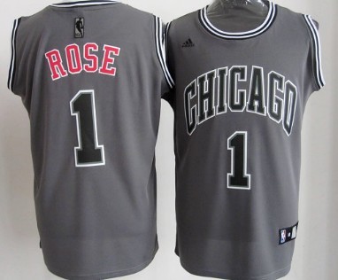 Chicago Bulls #1 Derrick Rose Gray Shadow Jersey - Zenithce