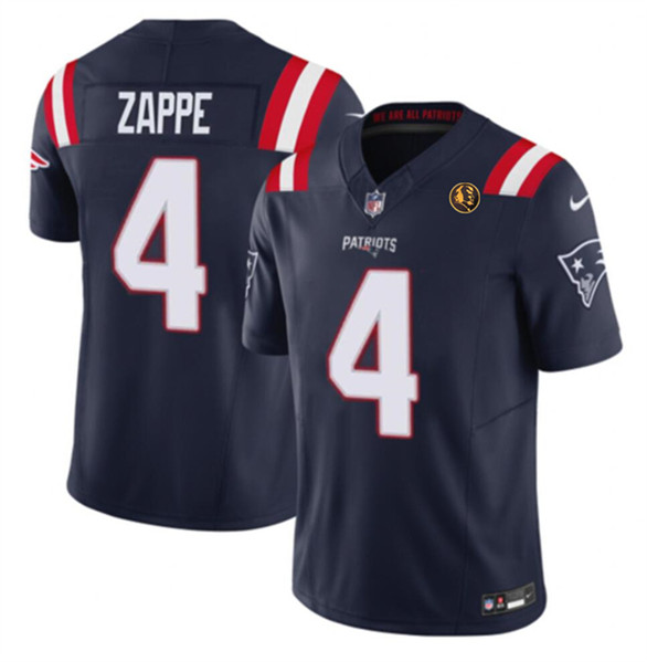 New England Patriots #4 Bailey Zappe Navy 2023 F.U.S.E. With John Madden Patch Vapor Limited Stitched Jersey - Zenithce