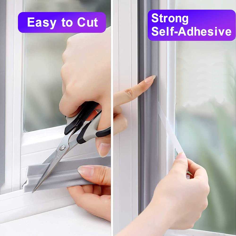 Esufeir 196 Inch Window Weather Stripping Door Seal Strip for Bottom and Side of Door-White,Self Adhesive Pu Foam Weather Strip - Zenithce