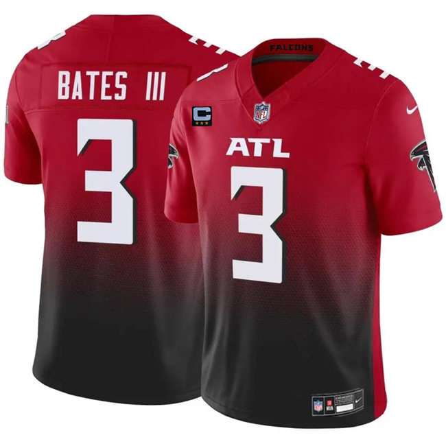Atlanta Falcons #3 Jessie Bates III Red Black 2024 F.U.S.E With 3-Star C Patch Vapor Untouchable Limited Stitched Jersey - Zenithce