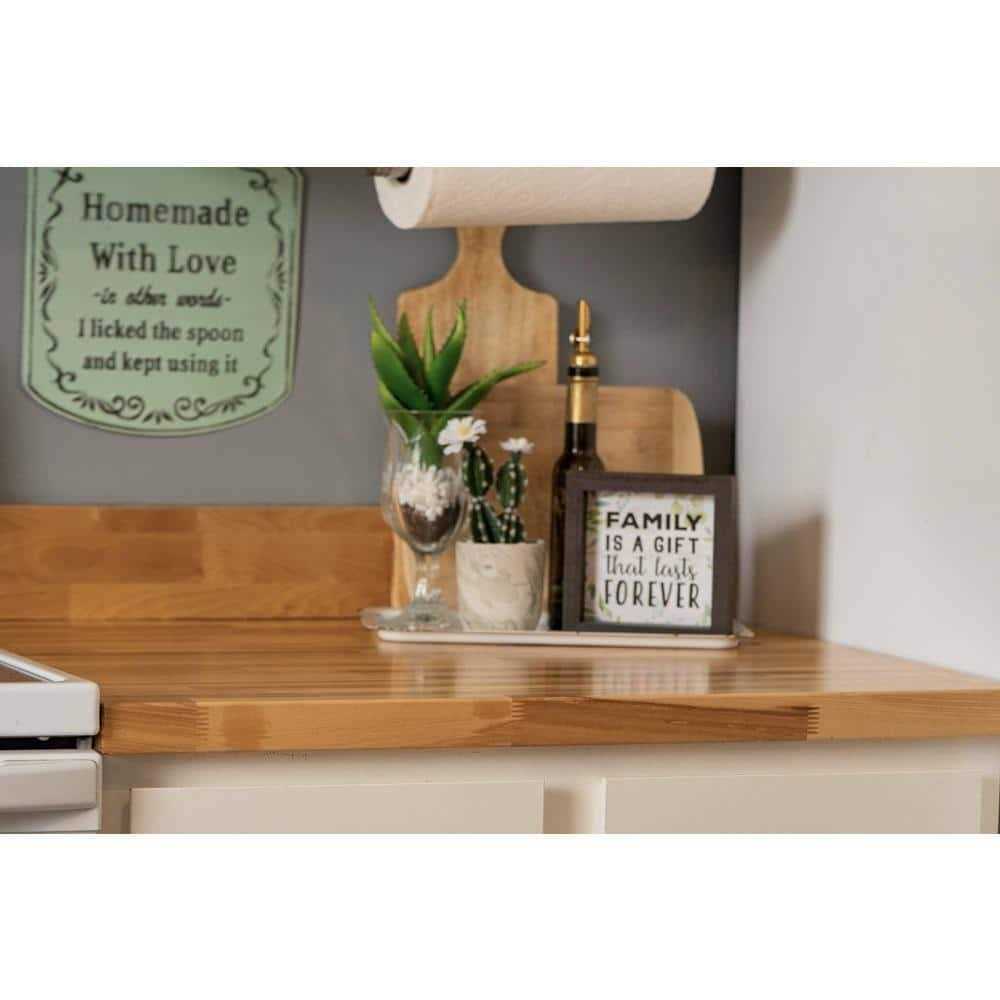 HARDWOOD REFLECTIONS 6 ft. L x 25 in. D Unfinished Hevea Chevron Solid - Zenithce