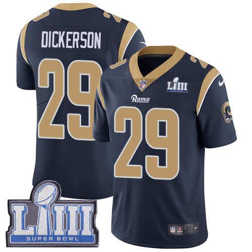Los Angeles Rams #29 Eric Dickerson Navy Blue Super Bowl LIII Vapor Untouchable Limited Stitched Jersey - Zenithce