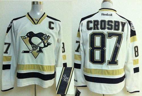 Penguins #87 Sidney Crosby White 2014 Stadium Series Autographed Stitched Jersey - Zenithce