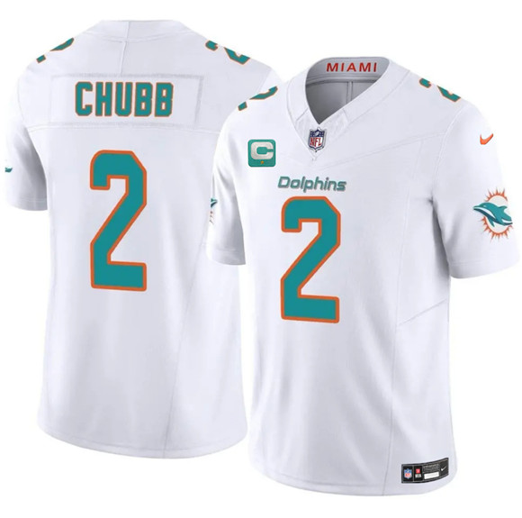 Miami Dolphins #2 Bradley Chubb White 2025 F.U.S.E. With 1-Star C Patch Vapor Limited Stitched Jersey - Zenithce