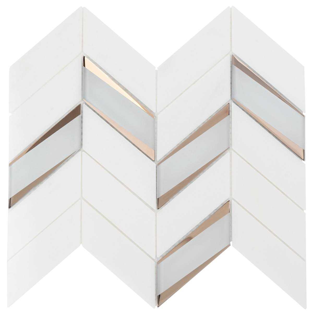 Glass Backsplash Tile Mogo 2 x 5 Marble Herringbone Mosaic Tile Ivy Hill Tile - Zenithce