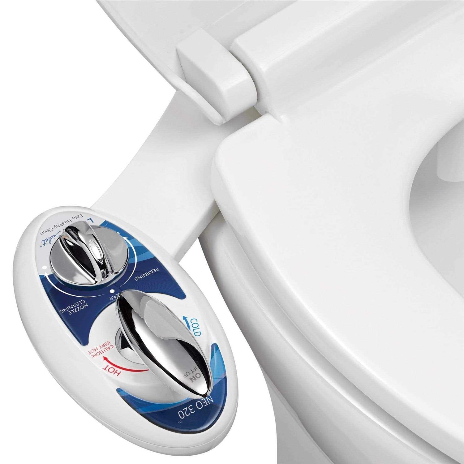 Luxe Bidet Neo 185 Self-Cleaning, Non-Electric Bidet Attachment, Rear and Feminine Wash - Zenithce