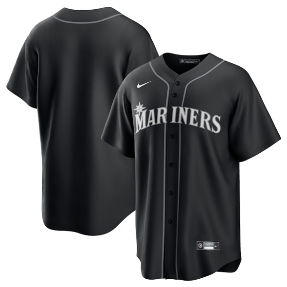 Seattle Mariners Blank Black Lights Out Limited Stitched Jersey - Zenithce