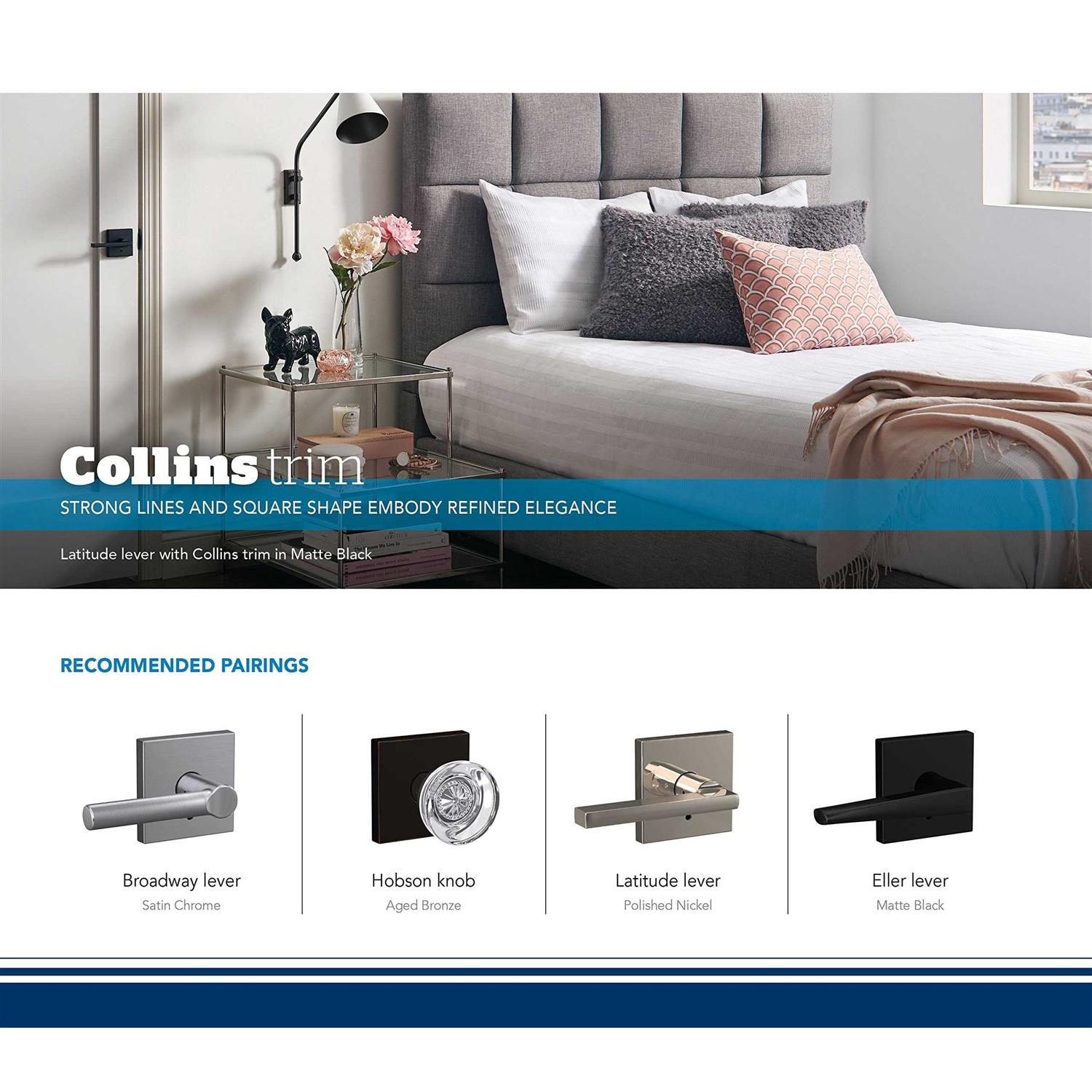 Schlage Latitude Lever with Collins Passage and Privacy Lock FC21LAT - Zenithce