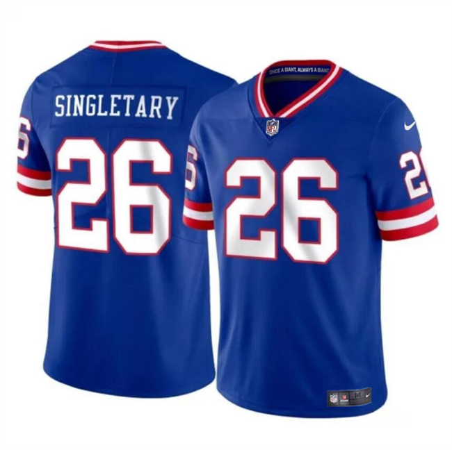 New York Giants #26 Devin Singletary Royal Throwback Vapor Untouchable Limited Stitched Jersey - Zenithce