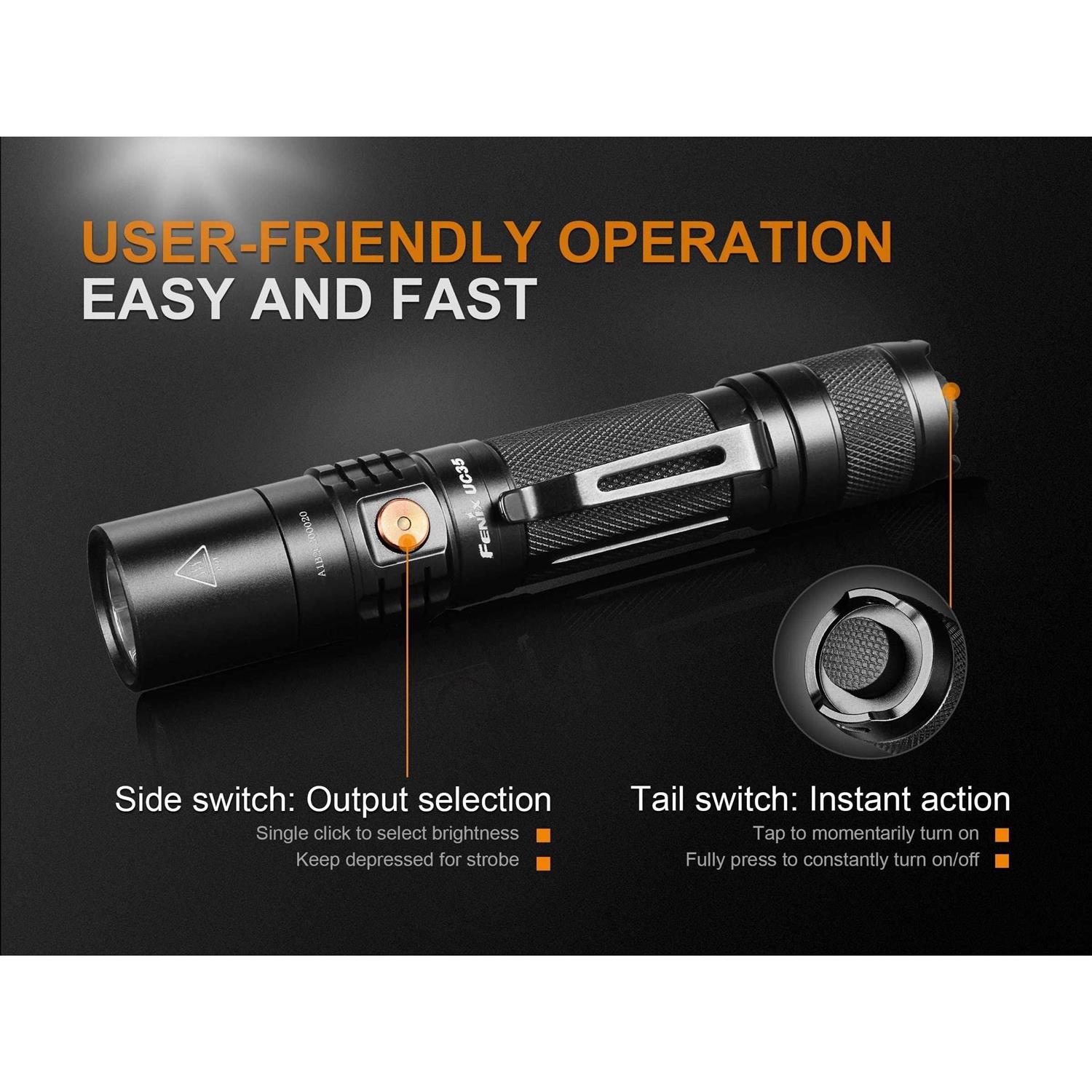 Fenix UC35 V2.0 Rechargeable Flashlight - Zenithce