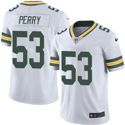 Packers #53 Nick Perry White Stitched Limited Rush Nike Jersey - Zenithce