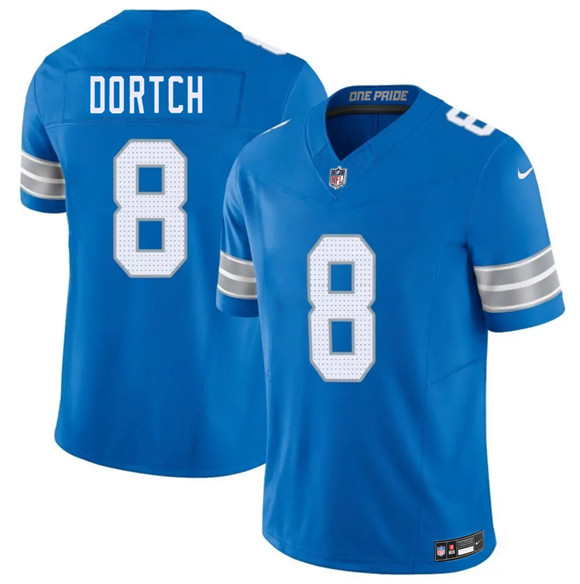 Detroit Lions #8 Greg Dortch Blue 2026 F.U.S.E. Vapor Limited Stitched Game Jersey - Zenithce