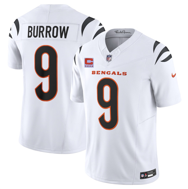 Cincinnati Bengals #9 Joe Burrow White 2025 F.U.S.E. With 4-Star C Patch Vapor Untouchable Limited Stitched Jersey - Zenithce