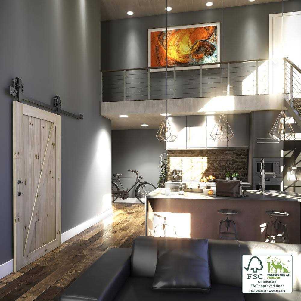 EightDoors Z-Shape Knotty Pine Barn Door Slab - Zenithce