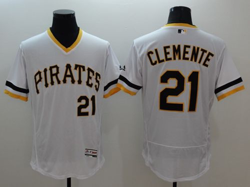 Pirates #21 Roberto Clemente White Flexbase Authentic Collection Cooperstown Stitched Jersey - Zenithce