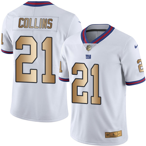 Giants #21 Landon Collins White Stitched Limited Gold Rush Nike Jersey - Zenithce