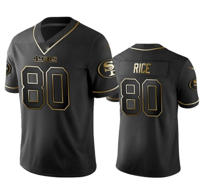 San Francisco 49ers #80 Jerry Rice Black Gold Stitched Jersey - Zenithce