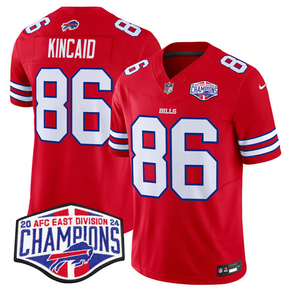 Buffalo Bills #86 Dalton Kincaid Red 2024-25 F.U.S.E. AFC East Division Champions Patch Limited Stitched Jersey - Zenithce