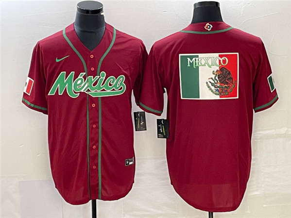 Mexico Red 2023 World Classic Team Big Logo Stitched Jersey - Zenithce