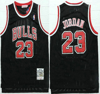Chicago Bulls #23 Michael Jordan 1997-98 Black Hardwood Classics Soul Swingman Throwback Jersey - Zenithce
