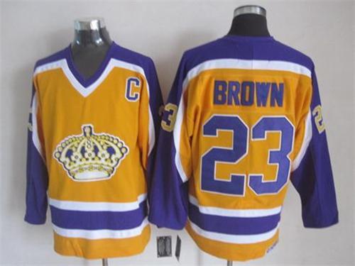 Kings #23 Dustin Brown Yellow CCM Stitched Jersey - Zenithce