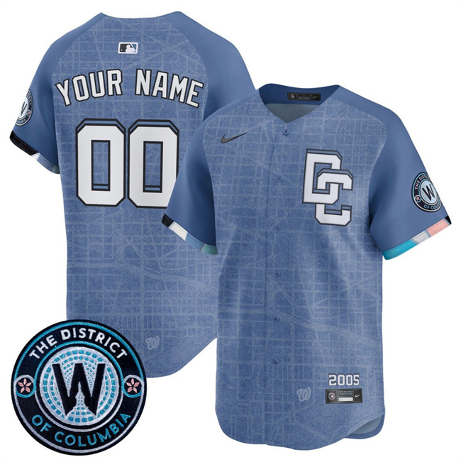 Washington Nationals Custom Blue 2025 City Connect Limited Stitched Jersey - Zenithce