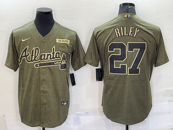 Atlanta Braves #27 Austin Riley Camo Salute To Service Cool Base Stitched Jersey - Zenithce